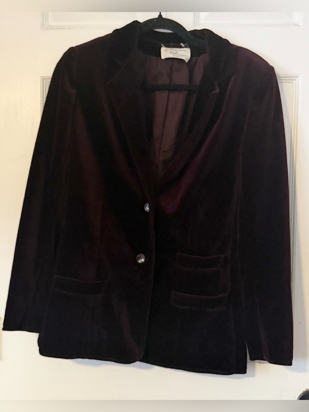 Vintage Choice by BUTTE Burgundy Velvet Blazer Womens S Plum Jacket